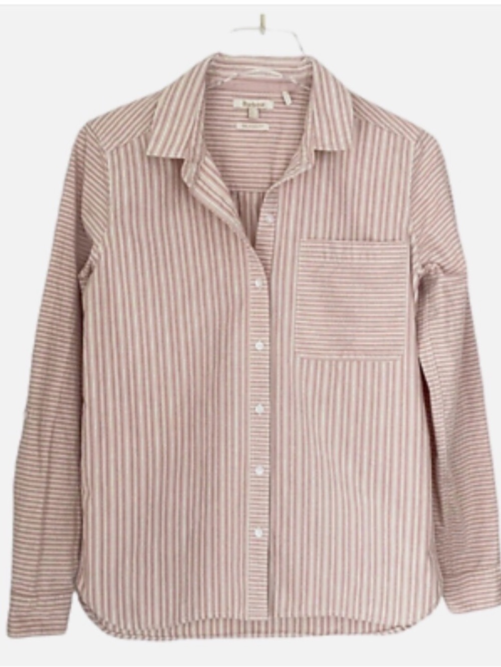 Barbour Pink and White Striped Relaxed-Fit Shirt